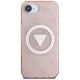 3. Guess IML Metal Glitter 4G Circle Triangle MagSafe Hülle für iPhone 16e - Pink