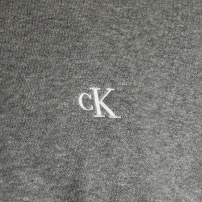 4. Calvin Klein Fleece-Kapuzenpullover mit Reißverschluss und Logo-Band, Grau meliert - LZ04RE285G-P7E
