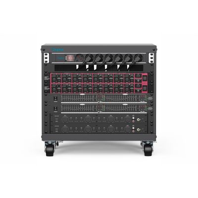 3. 8U AVS-Rack, 420 x 507 x 460 mm Gewindebohrungen, Rollen, bl