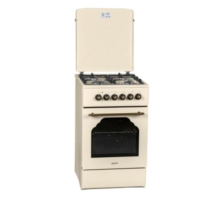 Retro Designe MPM-56-KRM-14 cremefarbener Gas-Elektroherd
