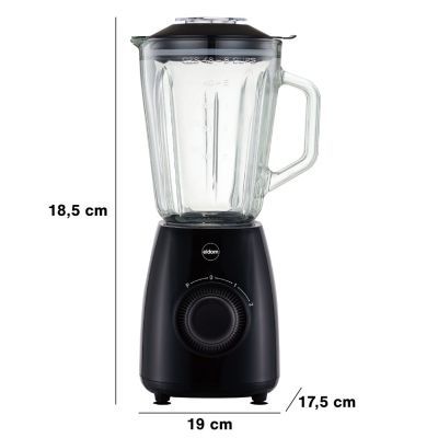 3. ELDOM BK6 NOXAR 100W SCHWARZ 22000 U/min 1,8 L GEHÄRTETES GLAS KANNENBEHÄLTER ZWEI GESCHWINDIGKEITSSTUFEN + PULSFUNKTION