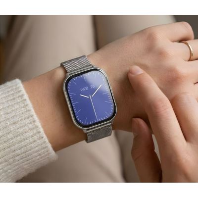 2. Smartwatch Gravity Silbernes Armband + Armband GT43-2
