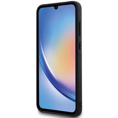 5. Karl Lagerfeld Fixed Glitter Ikonik Logo Metal Pin Hülle für Samsung Galaxy A35 – Schwarz