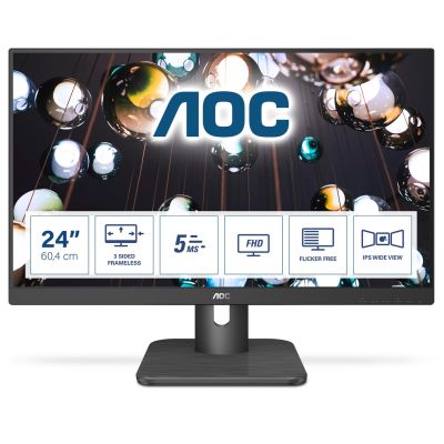 14. AOC 24E1Q Monitor (23,8"; IPS/PLS; FullHD 1920x1080; DisplayPort, HDMI, VGA; dunkelgrau)