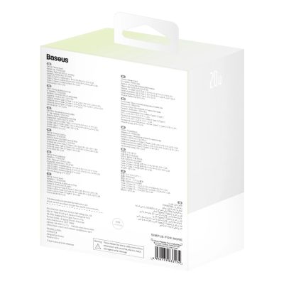 13. Baseus Popsicle 5200 mAh 20 W Powerbank mit integriertem Lightning Kabel (+ weißes Baseus Simple USB-C - USB-C 60 W/20 V/3 A/30 cm Kabel) - Weiß-Grün