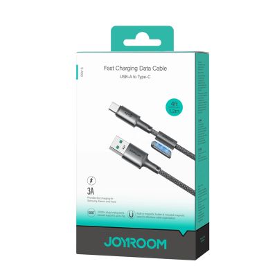 12. Joyroom S-A50 Unlimited Series 3A USB-A – USB-C-Kabel mit magnetischem Organizer 1,2 m – Grau