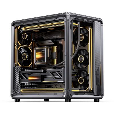 17. Jonsbo X400 PC-Gehäuse, Midi-Tower, ATX, gehärtetes Glas – grau