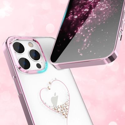 4. Silikonhülle mit Swarovski-Kristallen Kingxbar Wish Series für iPhone 14 Plus – rosa
