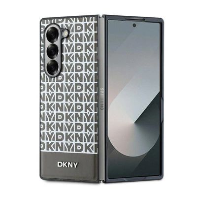 DKNY Repeat Pattern Bottom Stripe Hülle für Samsung Galaxy Z Fold 6 – braun
