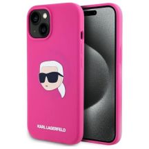 Karl Lagerfeld KLHMP15SSKHPPPLF iPhone 15 6,1" Fuchsia/Fuchsia Hardcase Silikon Karl Head Print MagSafe