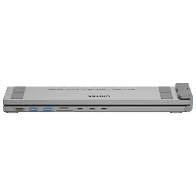 9. UNITEK Verstellbarer Laptopständer + Hub mit USB-C/A, HDMI 2.0, PD 100W
