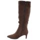 16. Gefütterte Damen-Ankle-Boots mit niedrigem Absatz, Wildleder, braun, Sergio Leone BT-65