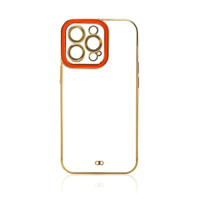 3. Fashion Case für iPhone 12 Pro Gold Frame Gel Cover Rot