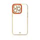 3. Fashion Case für iPhone 12 Pro Gold Frame Gel Cover Rot