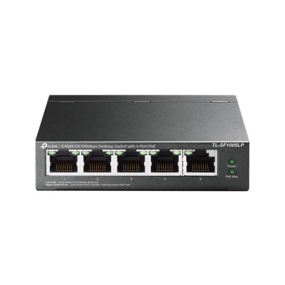 TP-LINK TL-SF1005LP Netzwerkkabel, unmanaged Fast Ethernet (10/100) mit PoE-Unterstützung, Schwarz