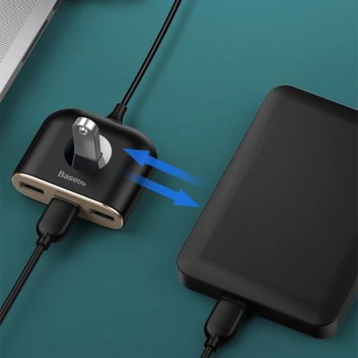 11. HUB Baseus Square USB-A auf 1x USB-A 3.2 Gen 1 / 3x USB 2.0 mit 1m Kabel - schwarz