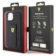 8. Ferrari Grip Stand Metall-Logo-Hülle für iPhone 15 – Schwarz