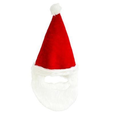 3. Weihnachtsmannmütze mit Bart, 65 cm