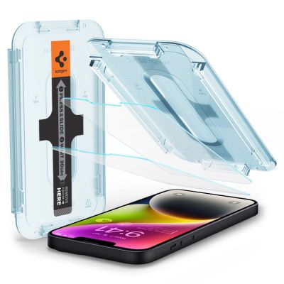 16. Spigen Glas.tR EZ Fit Panzerglas für iPhone 13 / 13 Pro / 14 / 16e / 17e - 2 Stück.