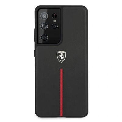 3. Ferrari FEOSIHCS21LBK S21 Ultra G998 czarny/black hardcase Off Track Leather Nylon Stripe