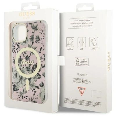 8. Guess GUHMP14MHCFWSP iPhone 14 Plus 6.7" pink/pink Hardcase Flower MagSafe
