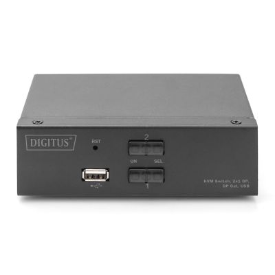 6. Digitus KVM-Switch, 2x1 DP, DP-Ausgang, USB