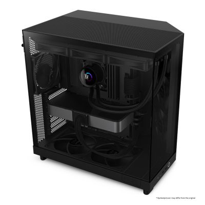 3. NZXT H6 Flow MIDI-Tower-Computergehäuse mit Fenster, Schwarz
