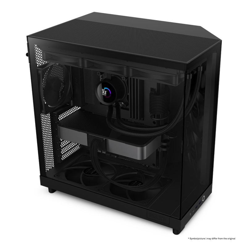 3. NZXT H6 Flow MIDI-Tower-Computergehäuse mit Fenster, Schwarz