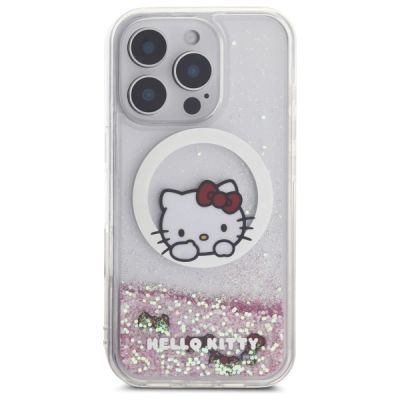 3. Hello Kitty Liquid Glitter Sweet Kitty Bows MagSafe Hülle für iPhone 16 Pro Max – Weiß