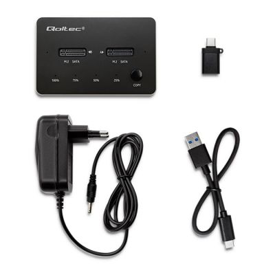 7. QOLTEC 2x SSD M.2 SATA | NGFF | USB Typ C Dockingstation