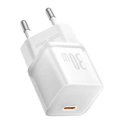 4. Baseus GaN5S 30W EU USB-C Wandladegerät – Weiß