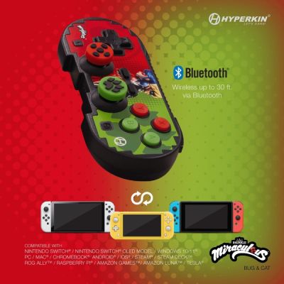 5. Hyperkin Pixel Art Grün, Rot Bluetooth-Gamepad für Nintendo Switch, Nintendo Switch Lite und Nintendo Switch OLED