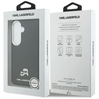 8. Karl Lagerfeld Saffiano KC Metal Logo MagSafe Hülle für Samsung Galaxy S26 Schwarz