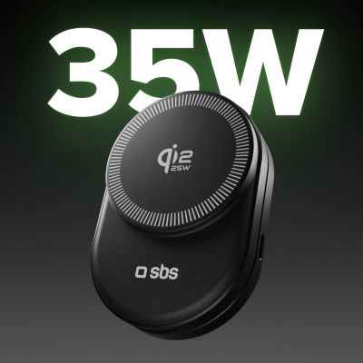 4. SBS Qi2.2 25W Induktive 3-in-1 Faltbare Ladestation mit MFI-Zertifizierung – Schwarz