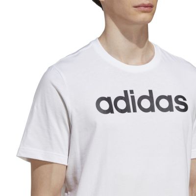9. adidas Essentials Single Jersey Linear Logo-T-Shirt mit Stickerei M IC9276
