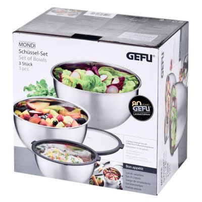 10. 3er-Set Schüsseln (16, 20, 24 cm) GEFU MONDI G-89430
