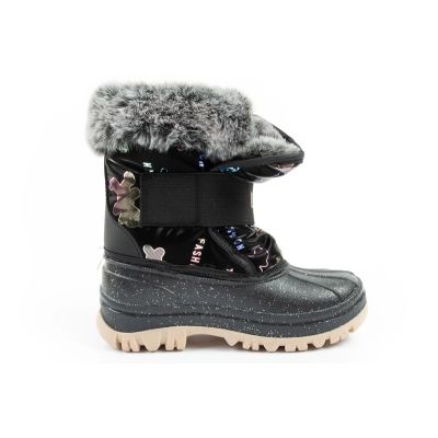 4. Lee Cooper Winterstiefel Kinder isolierte Schneestiefel für Mädchen Schwarz