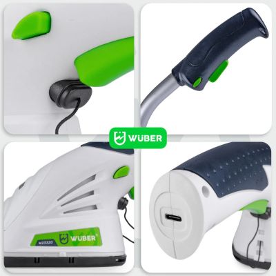 4. Akku-2-in-1-Trimmer für Hecken und Gras, 7,2 V, Schnitt 120 mm, USB-C, W23320 WUBER