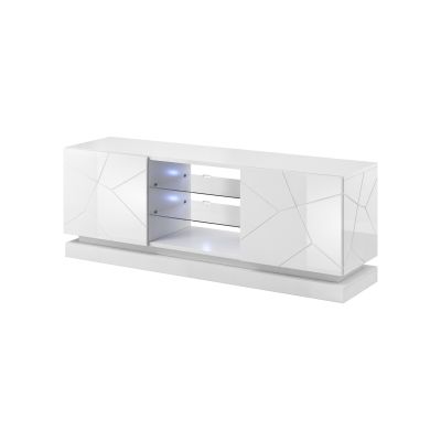 2. TV-Schrank QIU 160 MDF weiß glänzend/weiß glänzend