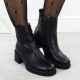 7. Schwarze Leder-Ankle-Boots mit Blockabsatz, Vinceza 26-66855
