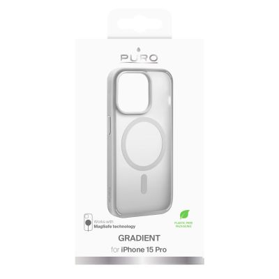 2. Puro Gradient MagSafe Silikonhülle für iPhone 15 Pro – Silber