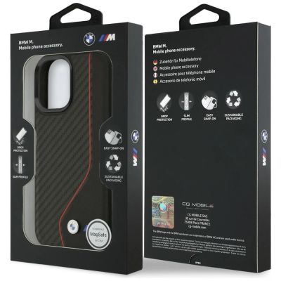 16. BMW M Carbon Line & Logo MagSafe Case für iPhone 17 – Rot