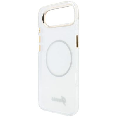 8. Guess IML Gradient Script Metal MagSafe Hülle für iPhone Air - Weiß