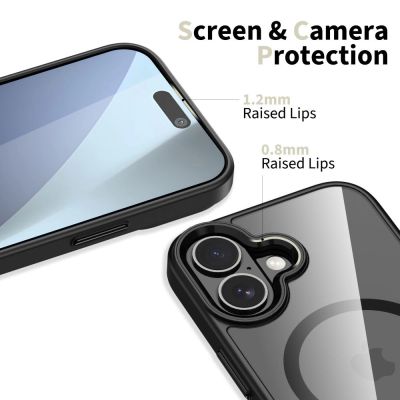 3. Tech-Protect MagMat MagSafe Case für iPhone 17 - Transparent Schwarz