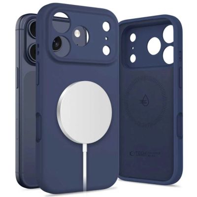 Tech-Protect Silikon-MagSafe-Hülle für iPhone 17 Pro – Marineblau
