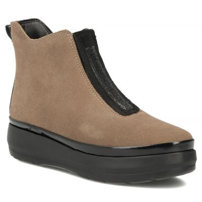 Beige Plateau-Ankle-Boots für Damen, Filippo DBT8264