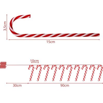 16. Girlandenlampen, 10 LED-Lollipops, Weihnachtsbaumkerzen, warmweiß, Luca