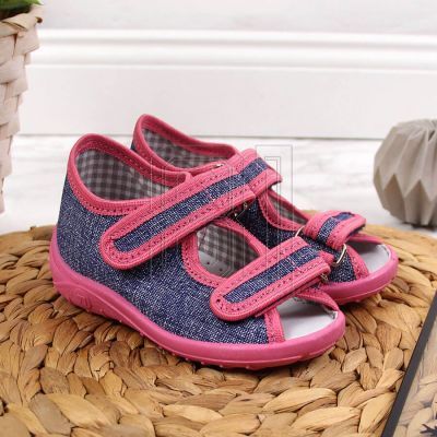 3. Hausschuhe Nazo Jr TEX4B in Marineblau und Rosa 