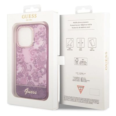 8. Guess Porcelain Collection Hülle für iPhone 14 Pro Max – Fuchsia