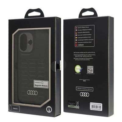 7. Audi Kunstleder MagSafe iPhone 16 6,1" schwarz/schwarz Hardcase AU-TPUPCMIP16-GT/D3-BK